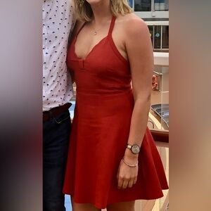 Off-Red Halter Mini Dress